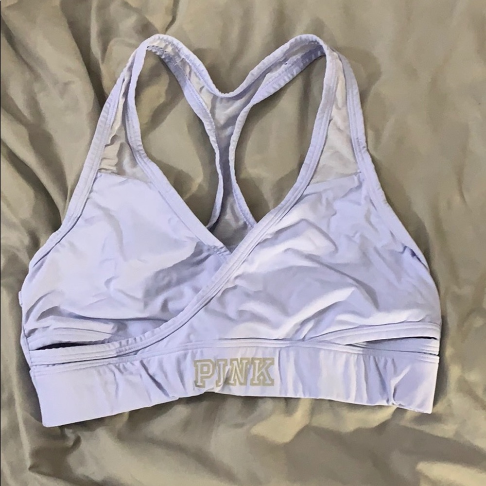 Purple Strappy Pink Sports Bra
